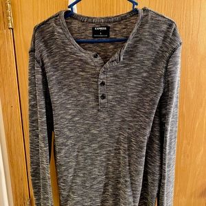 Gray 4 button casual long sleeve, Large